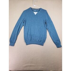 Celio* Sweater Womens Medium Crew Neck Blue‎ Tapered Hem Long Sleeve Cotton